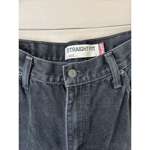 Levi’s Men’s 505 Jeans 34x30 Black Regular Fit Straight Leg Denim Classic Style - Picture 4 of 7